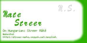 mate streer business card